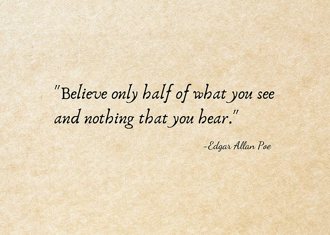 Edgar Allan Poe Quote on Parchment
