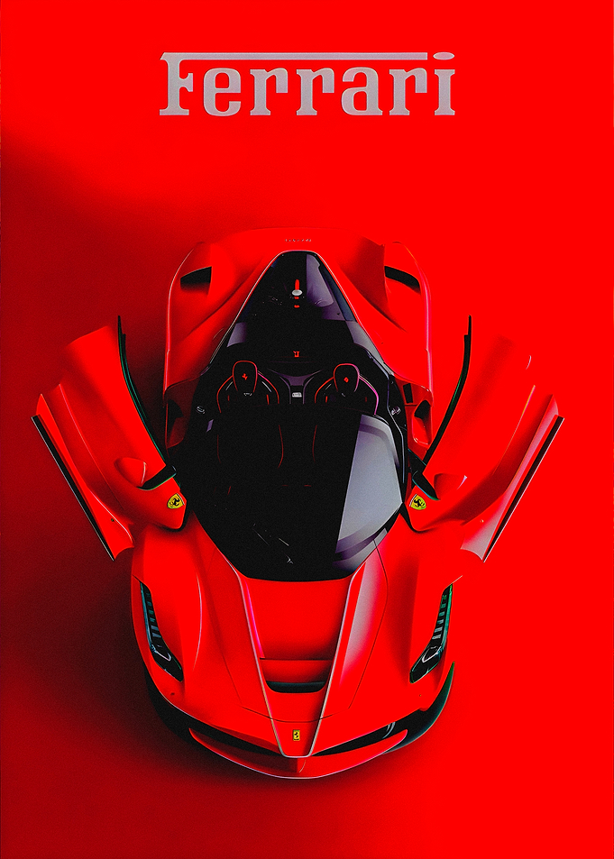 Ferrari Sports Car Top View