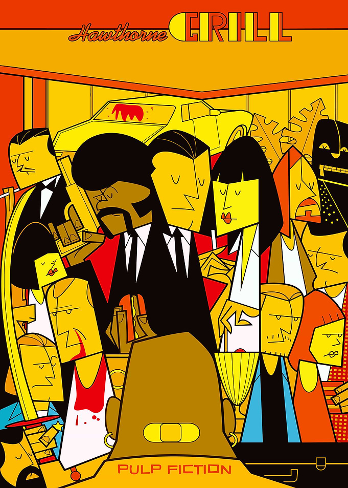 Pulp Fiction Hawthorne Grill Poster