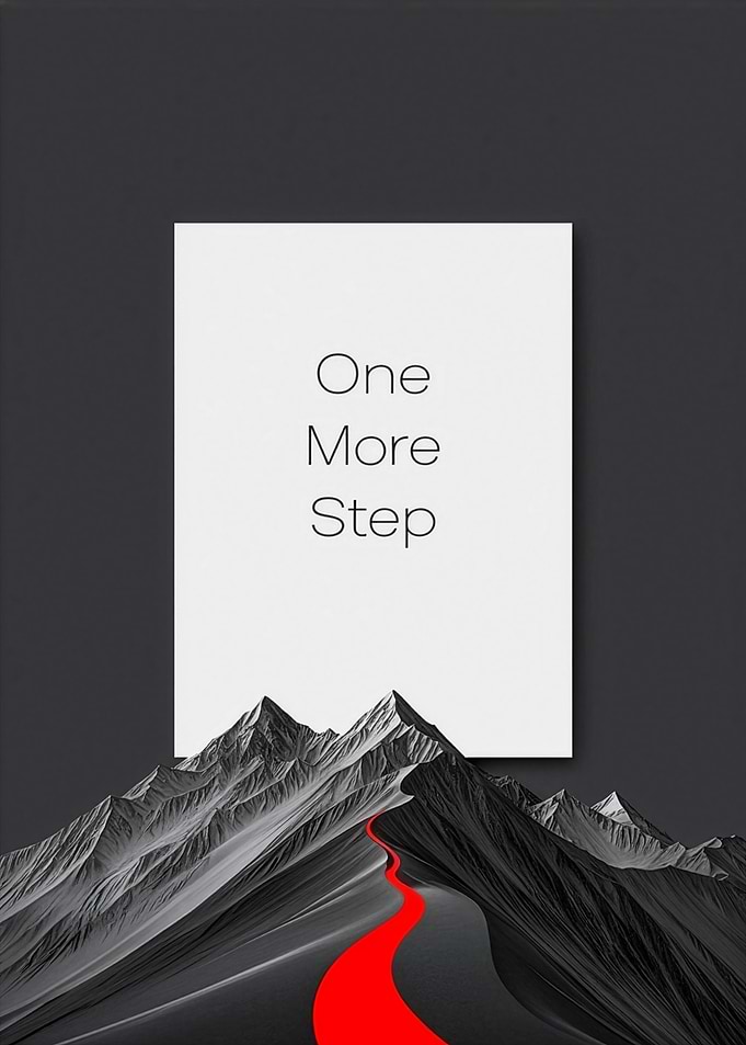 One More Step Motivational Mountain