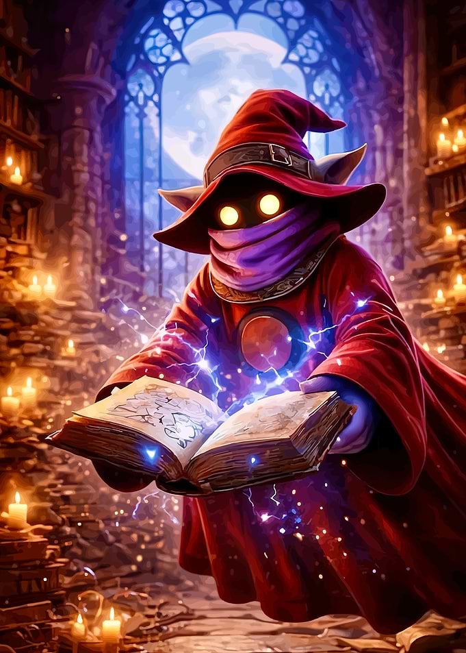 Fantasy Wizard Reading Spellbook