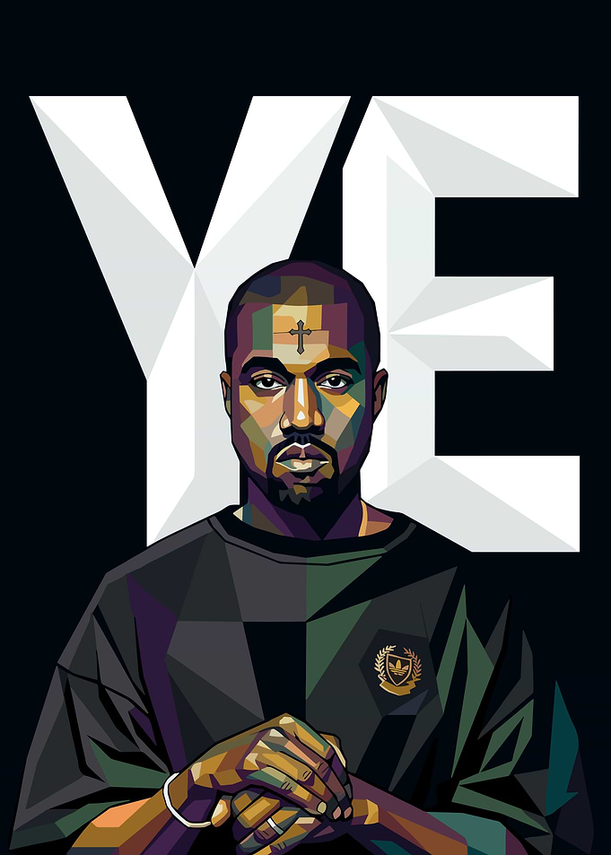 Kanye West 'YE' Pop Art Portrait