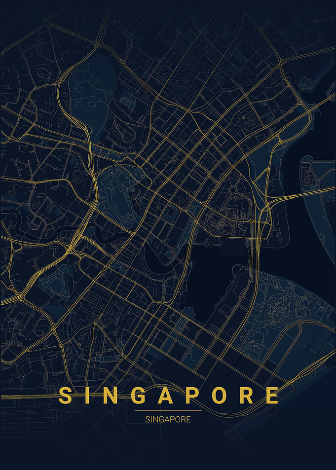 Singapore City Map Poster