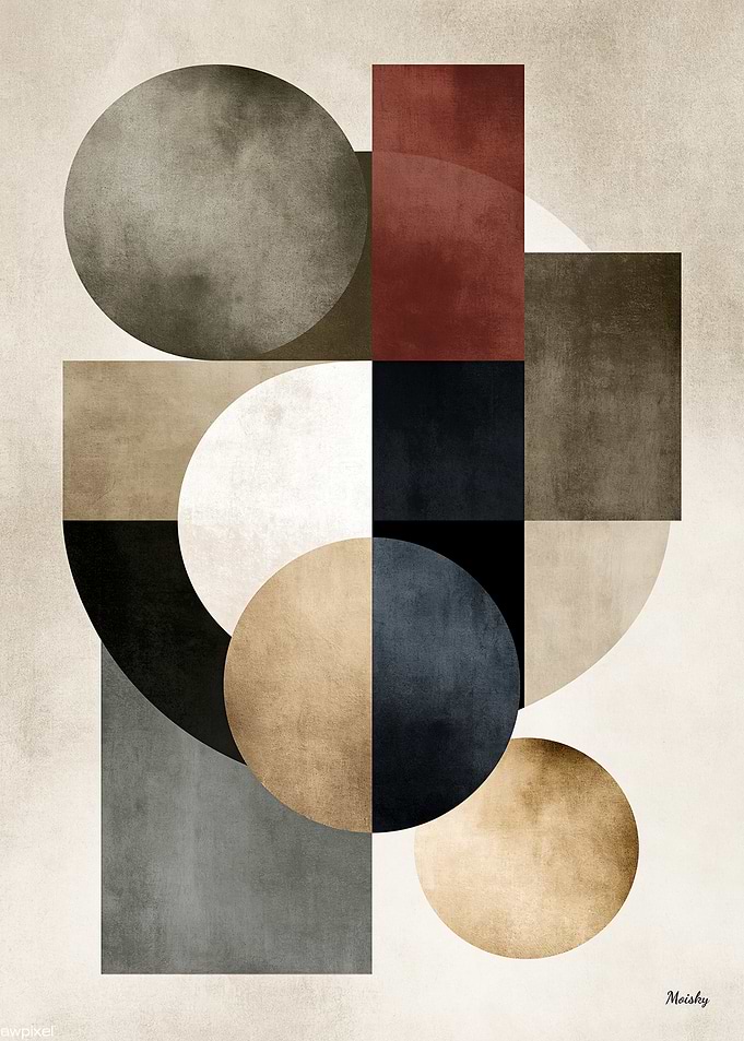 Japanese Modern Geometry No. 26 – Quiet Luxury Abstract Wall Art