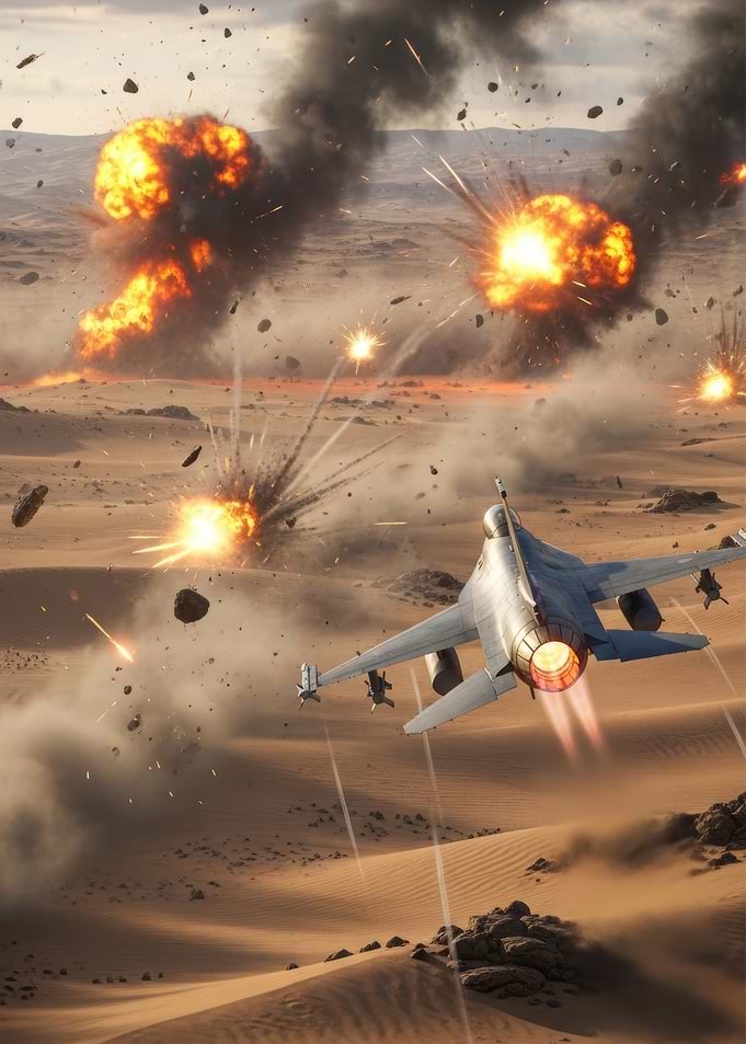 Fighter Jet in Desert Combat
