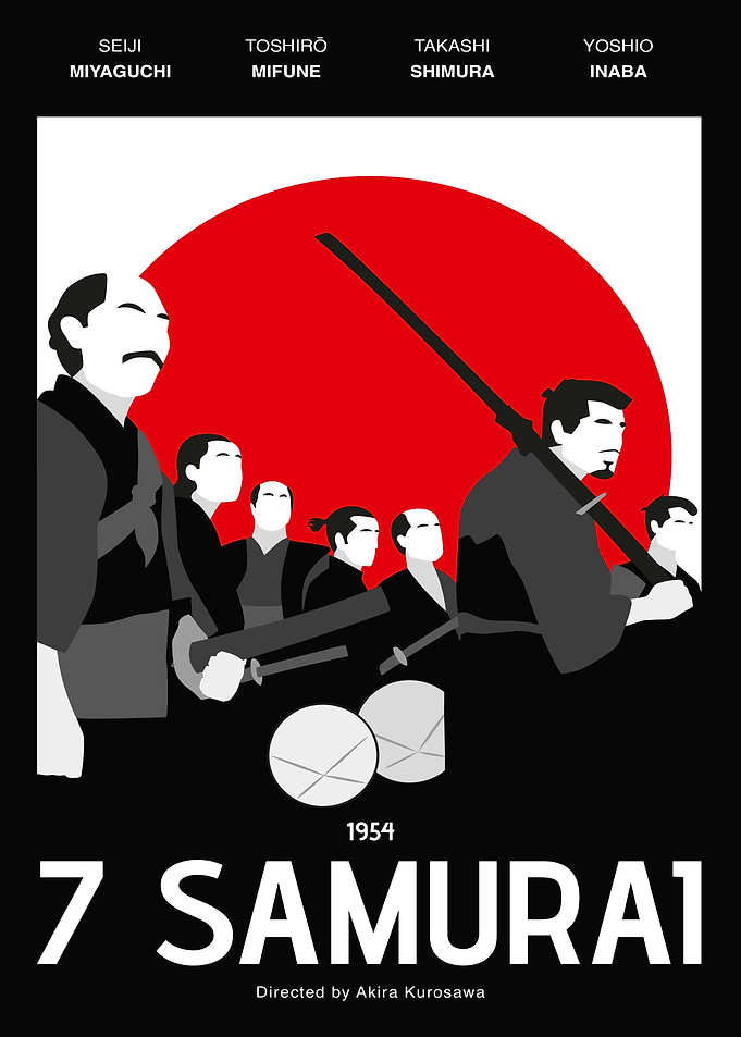 7 Samurai Minimalist Poster