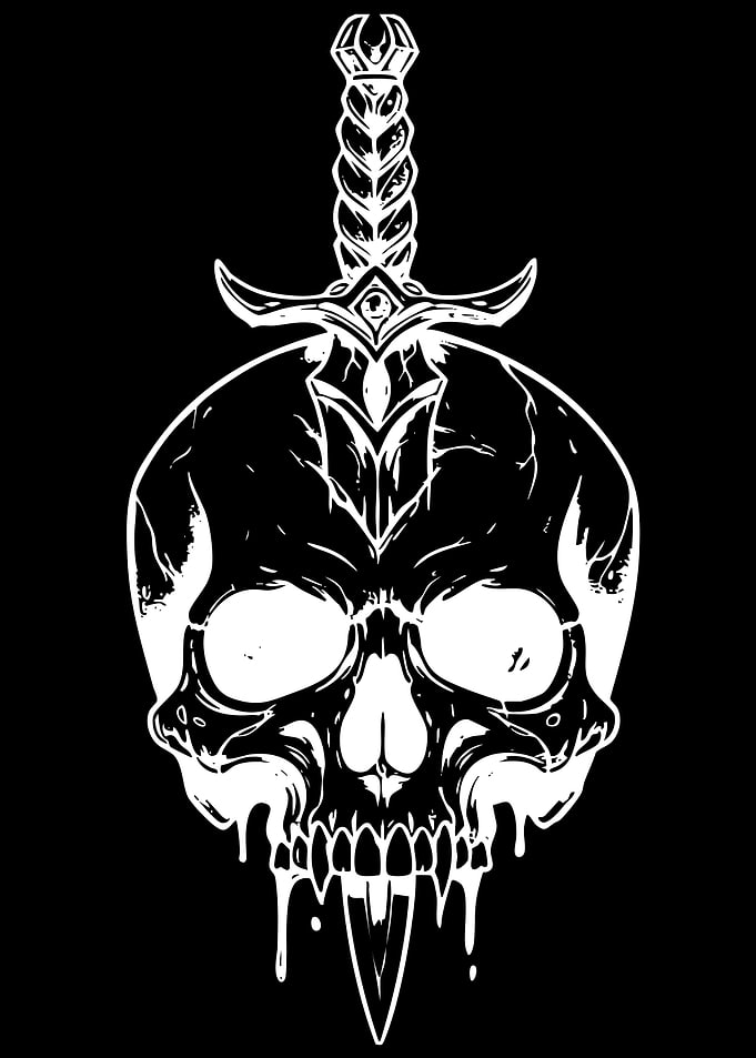 Skull and Sword Illustration