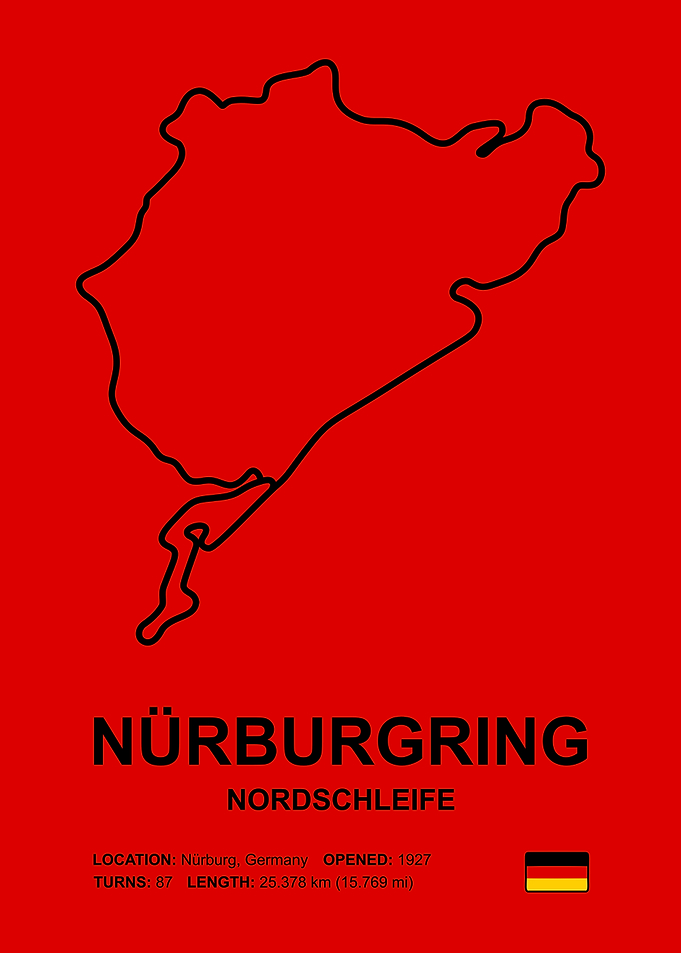 Nürburgring Nordschleife Track Map