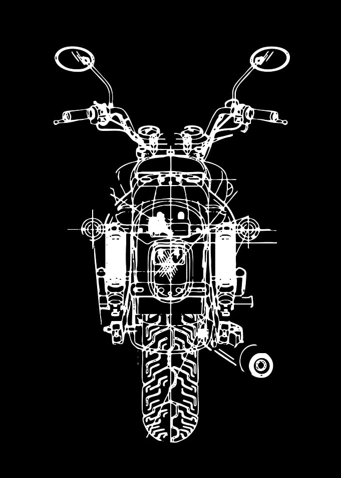 Motorcycle Blueprint Illustration