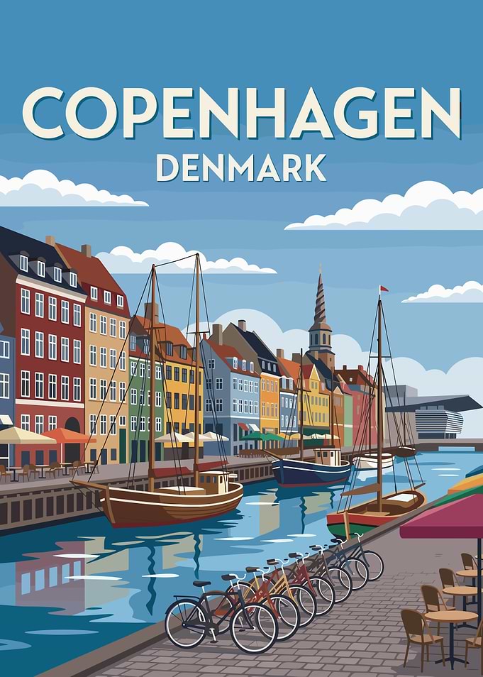 Copenhagen Denmark Canal Scene