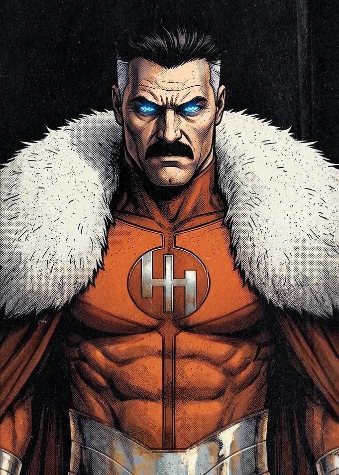 Comic Book Character with Fur Collar