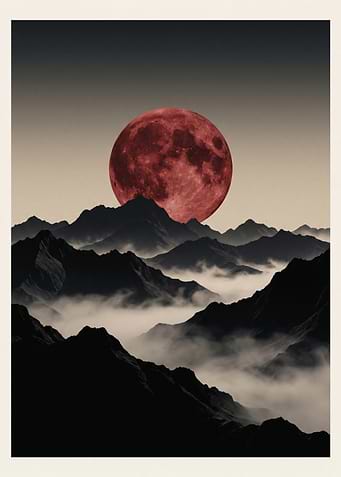 Red Moon Over Misty Mountains