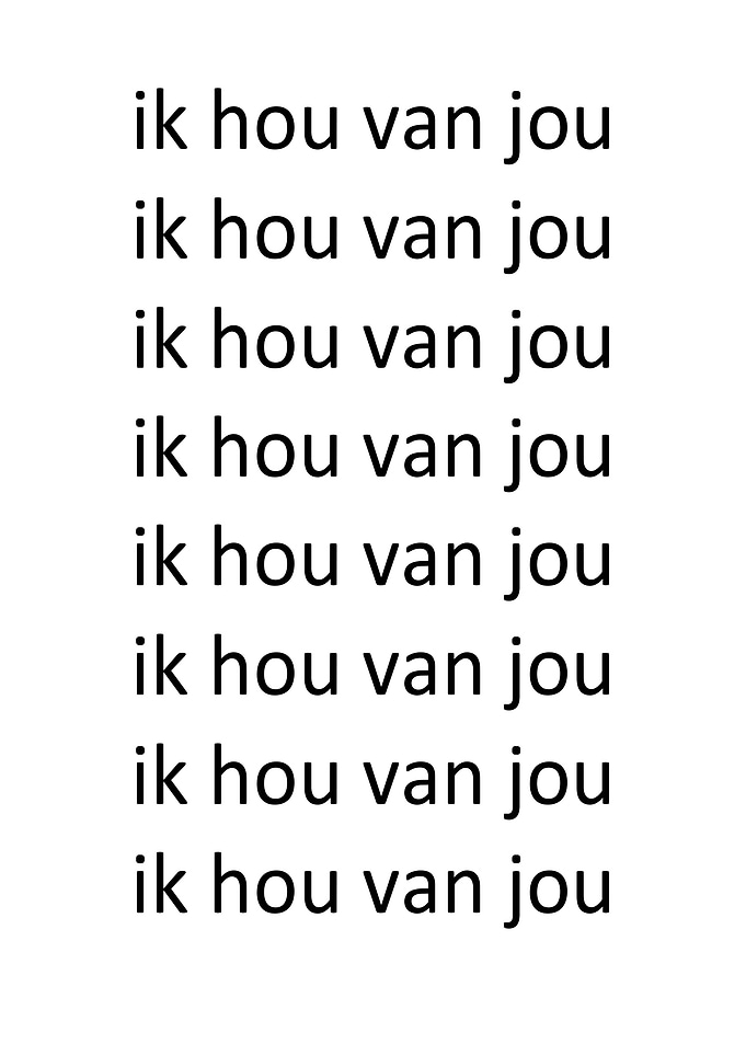 Ik hou van jou text art