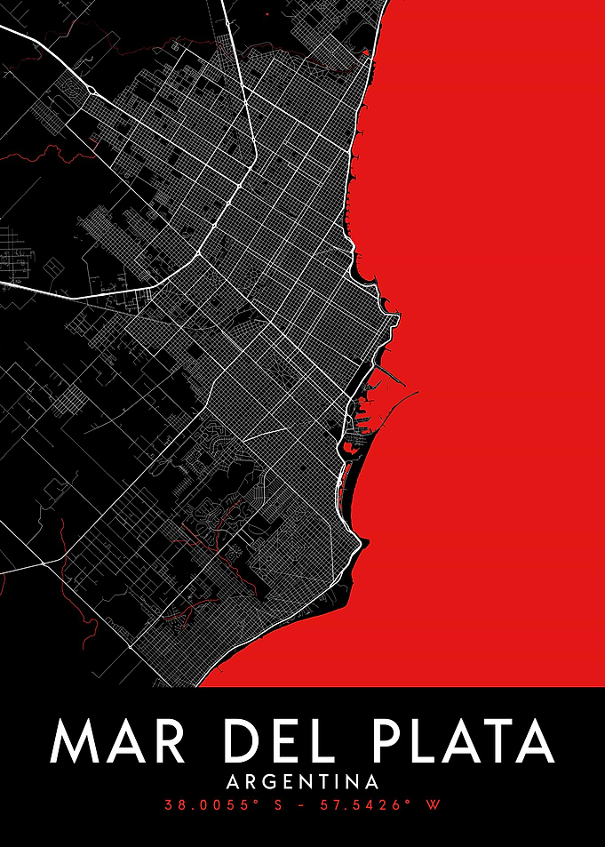 Mar del Plata Dark Map