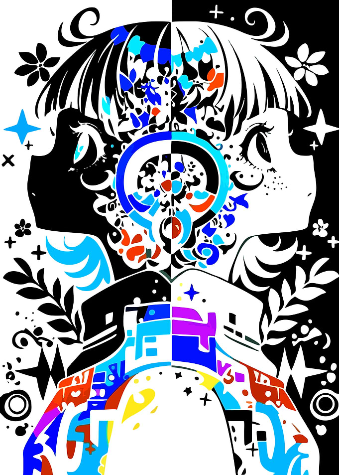Split Face Anime Art