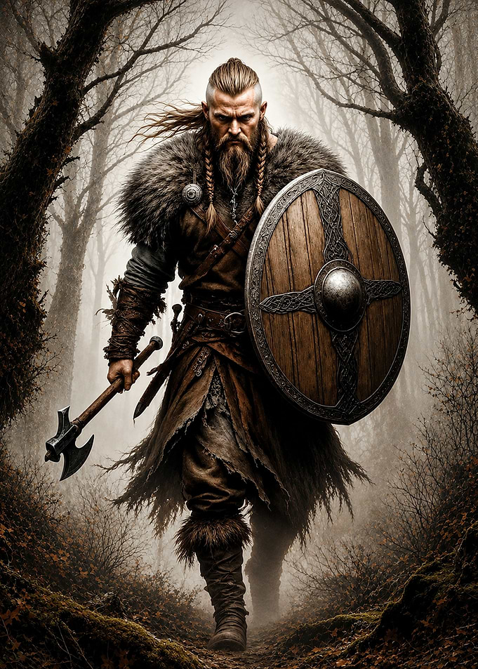 Viking Warrior in a Forest