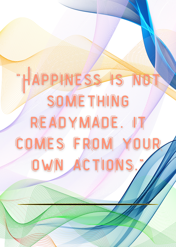 Happiness Quote with Abstract Background