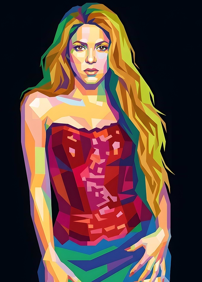 Shakira Pop Art Portrait