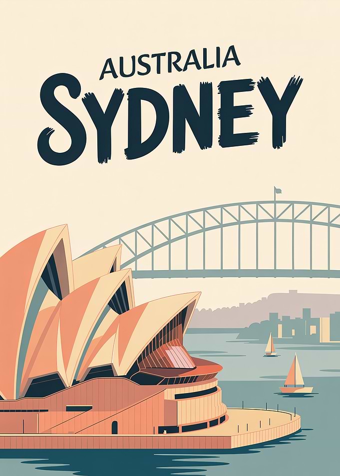Australia Sydney Travel Poster