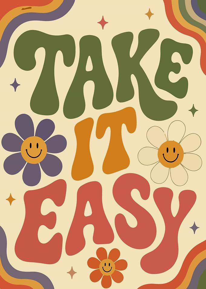 Take It Easy Retro Poster