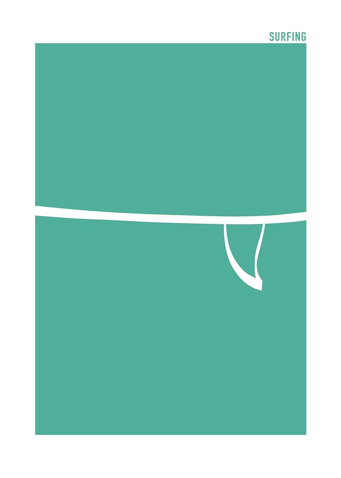Minimalist Surfing Graphic