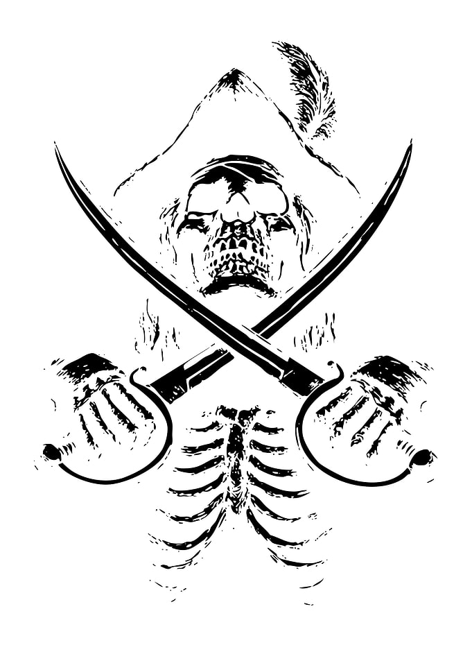 Pirate Skeleton with Crossed Swords
