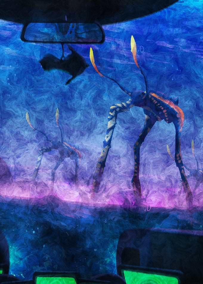 Alien Creatures in Underwater Environment