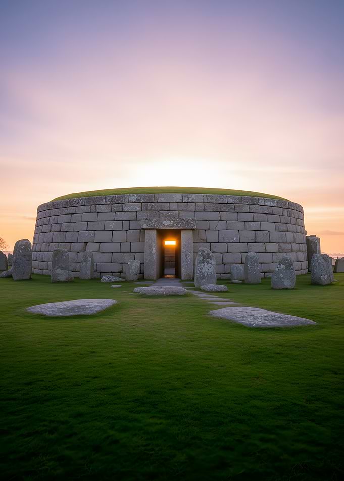 Ancient Stone Structure at Sunset