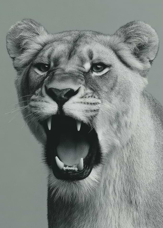 Lioness Roaring Close-up