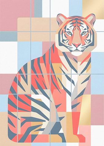 Geometric Tiger Portrait