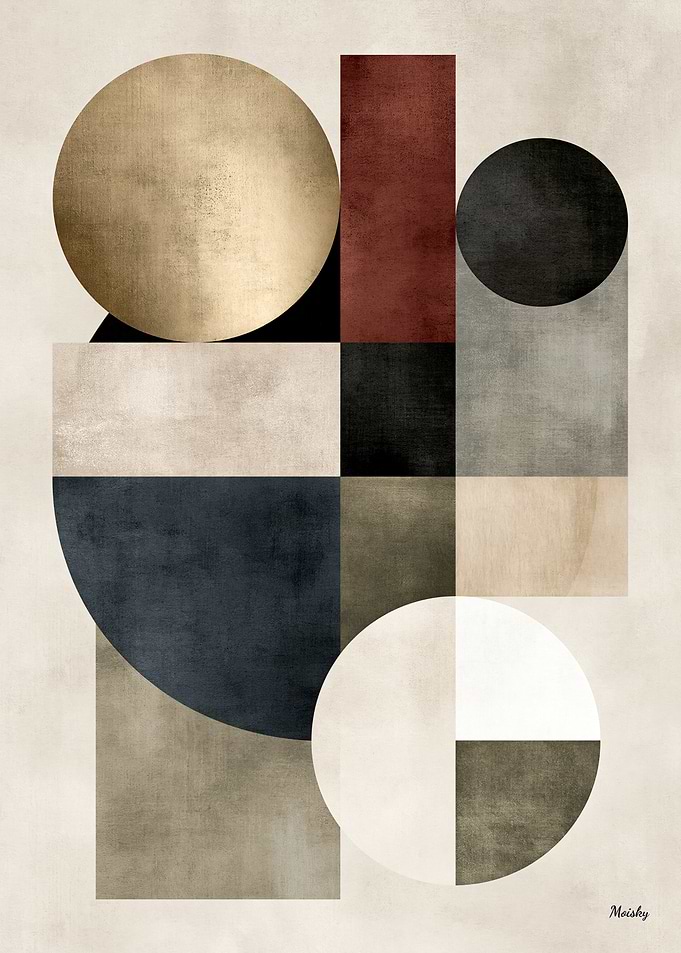 Japanese Modern Geometry No. 28 – Quiet Luxury Abstract Wall Art