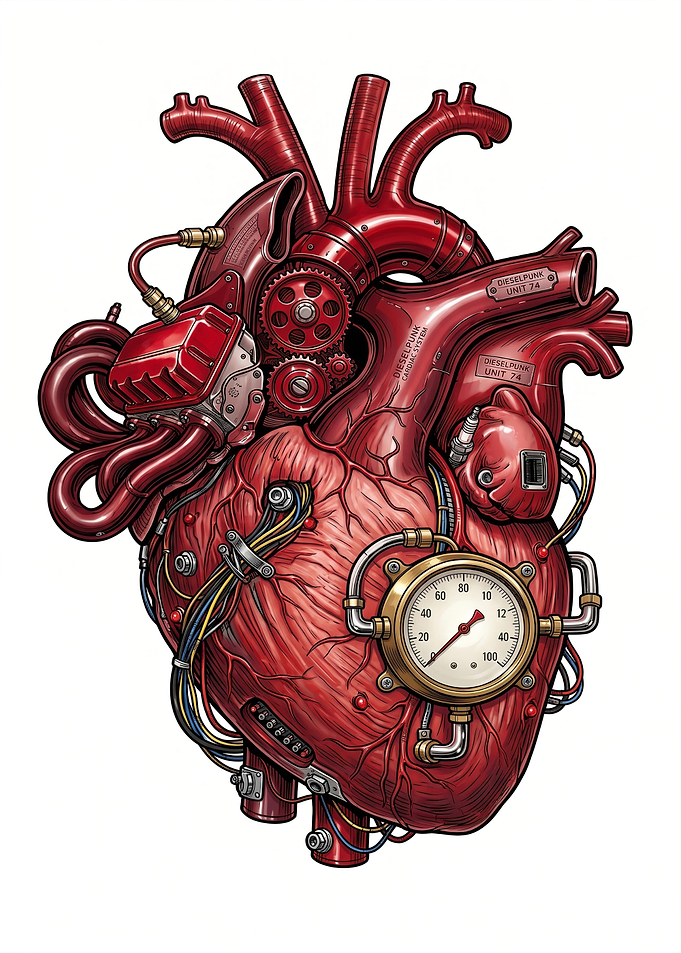 Steampunk Mechanical Heart with Gauge