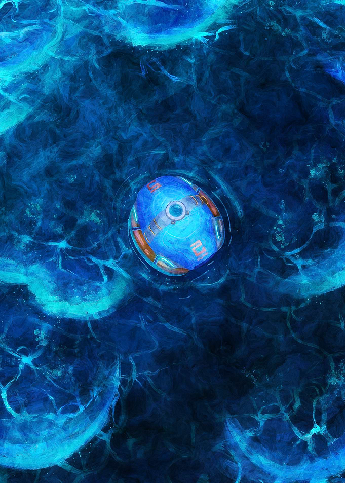 subnautica Orb in Blue Water