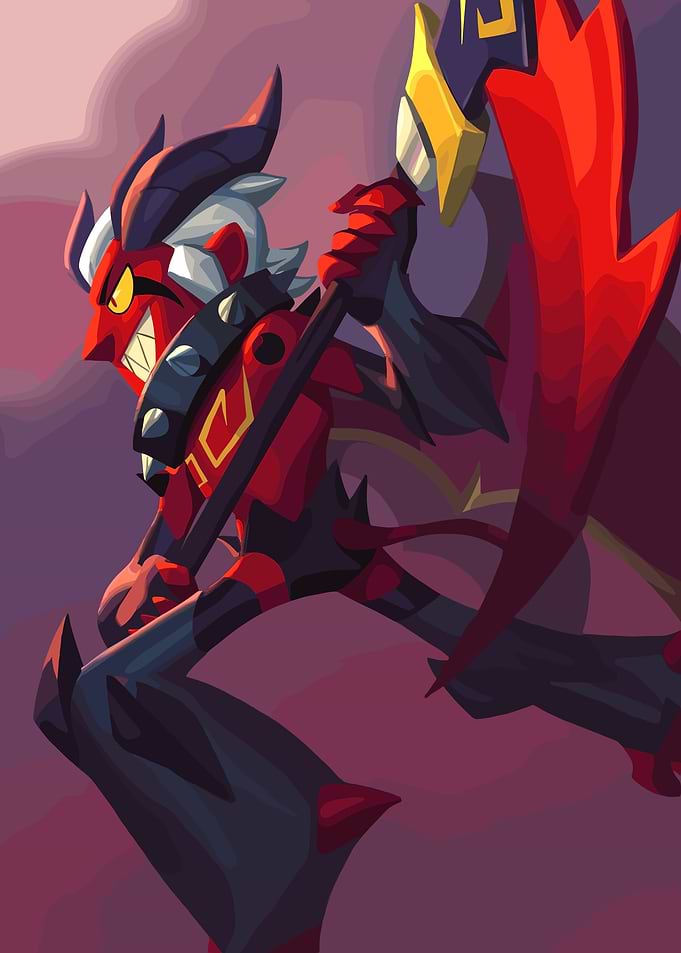 Brawl stars Red Demon Warrior with Staff
