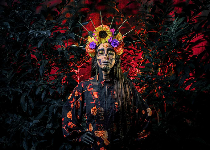 Dia de los Muertos Woman with Flower Crown