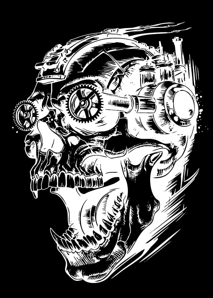 Steampunk Skull with Gears