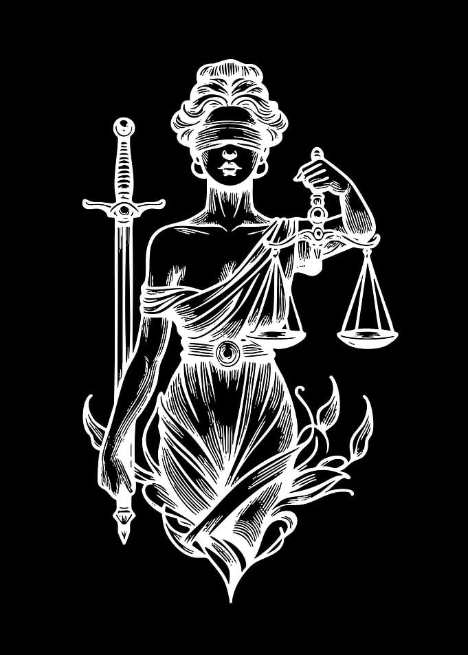Lady Justice with Sword and Scales