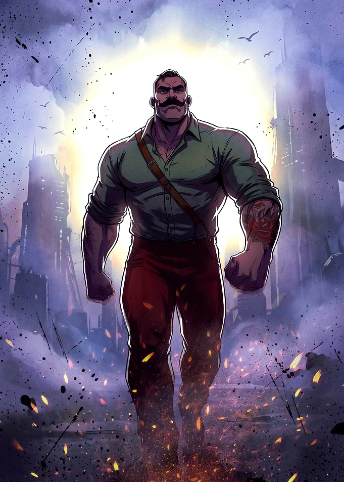 Muscular Man Walking