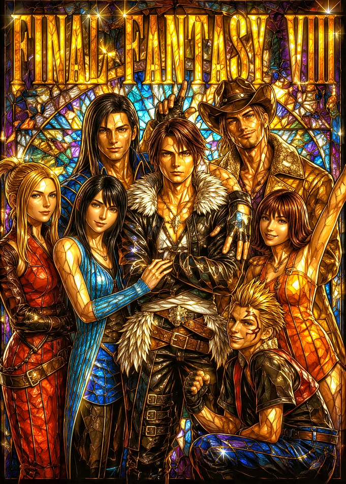 Final Fantasy VIII Stained Glass Poster