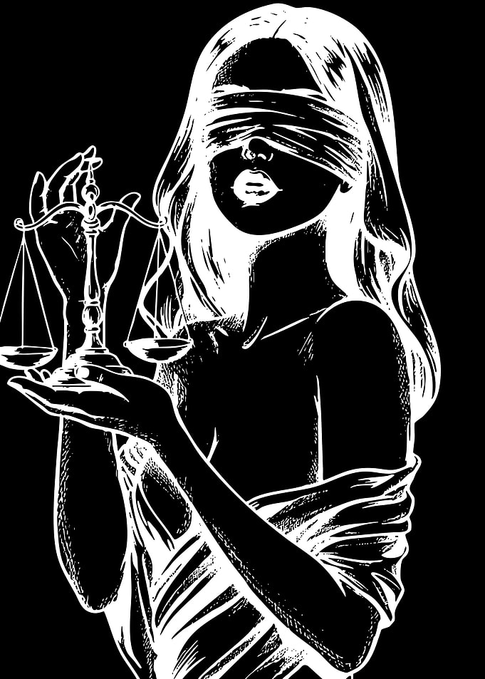 Blindfolded Lady Justice with Scales