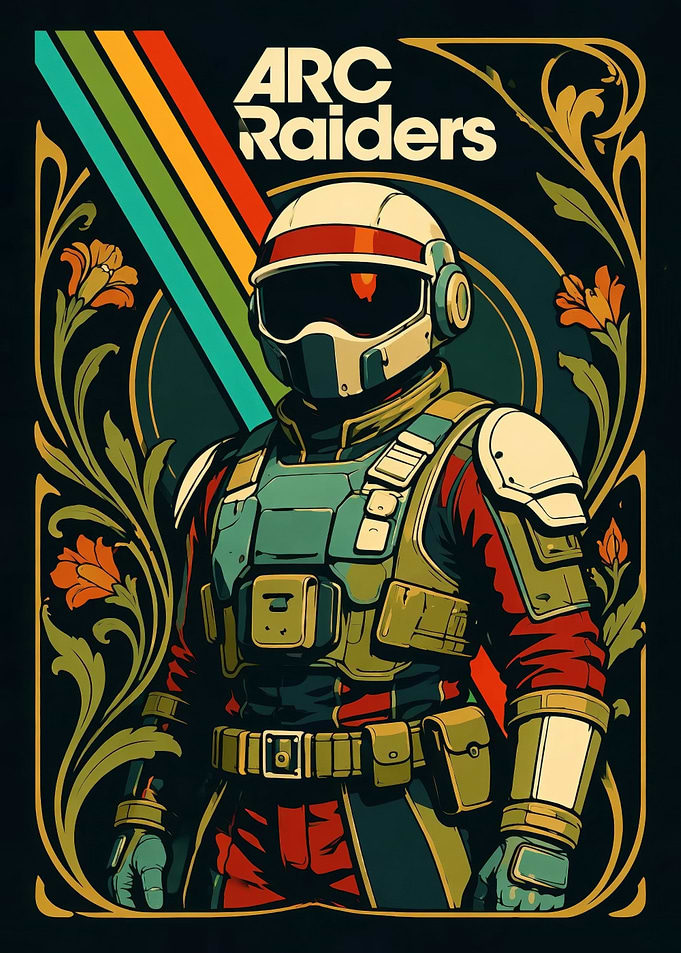 Retro Sci-Fi Soldier Poster