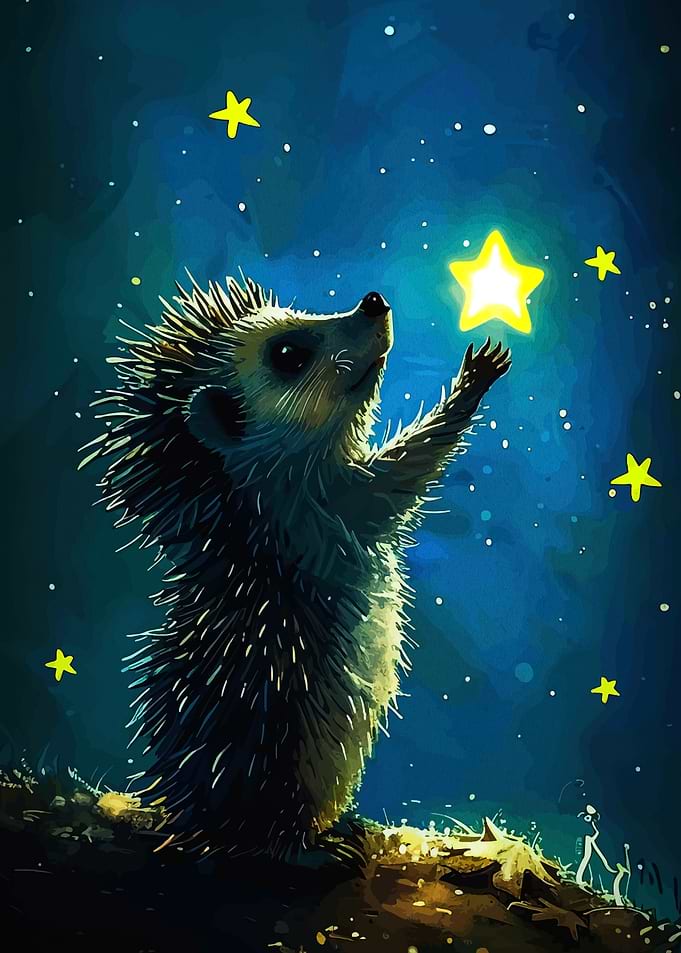Hedgehog Reaching for a Star