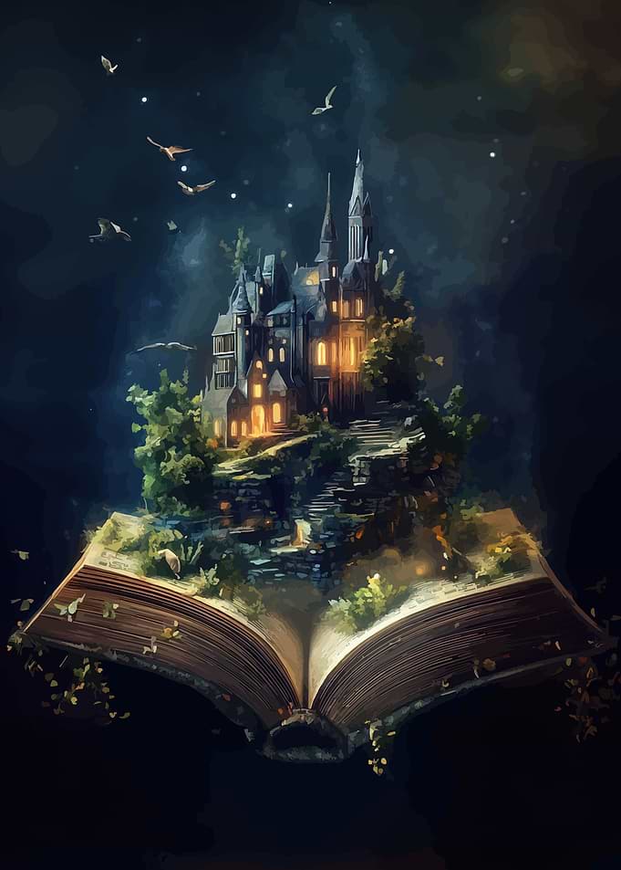 Enchanted Castle on an Open Book