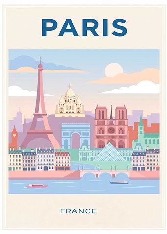 Paris Cityscape with Landmarks