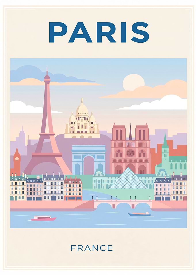 Paris Cityscape with Landmarks