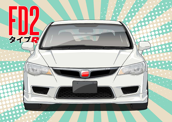 White Honda Civic FD2 Type R