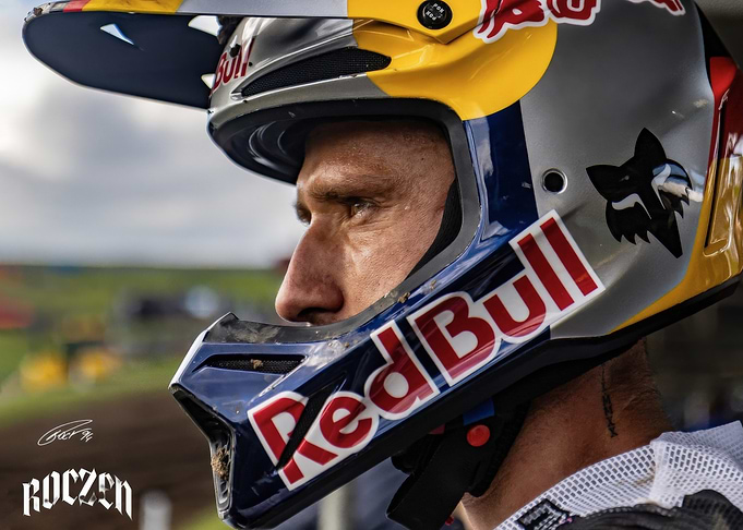 Motocross Rider Ken Roczen in Red Bull Helmet