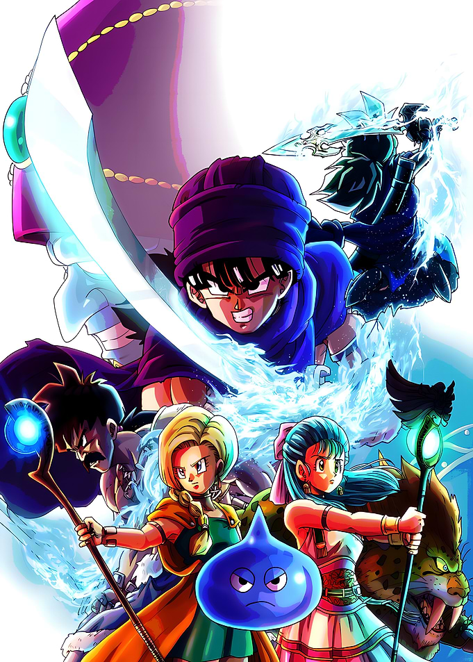 Dragon Quest Heroes characters in battle