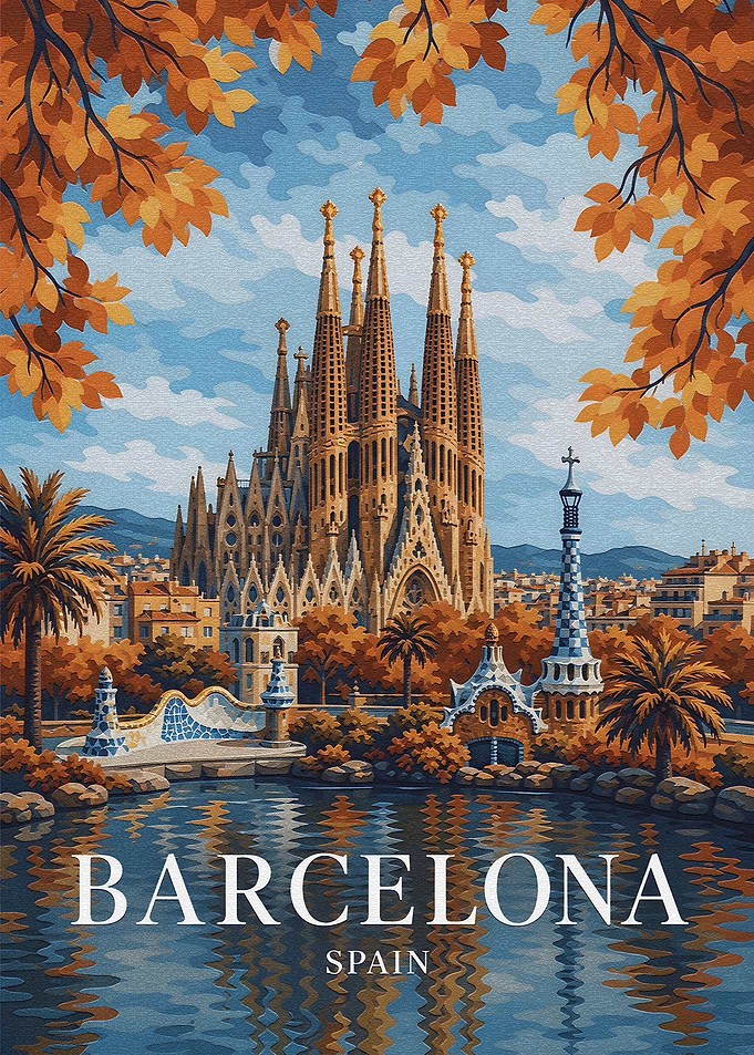 Barcelona Sagrada Familia Autumn