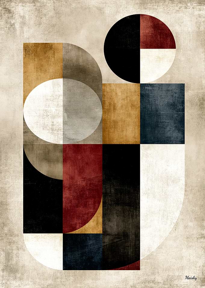 Japanese Modern Geometry No. 32 – Quiet Luxury Japandi Wall Art